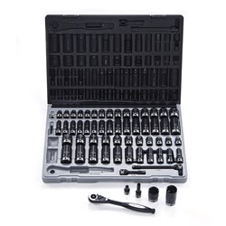 59 Piece 3/8 Drive 6-Point Metric & Imperial, Standard & Deep Socket Set Dual Action