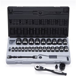 29 Piece 1/2 Drive 6-Point Metric, Standard Socket Set