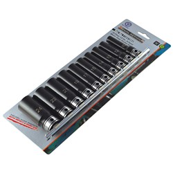 10 Piece 1/2 Drive 6-Point Metric, Deep Socket Set