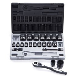 22 Piece 1/2 Drive 6-Point Imperial, Standard Socket Set