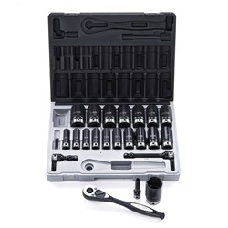 22 Piece 1/2 Drive 6-Point Imperial, Deep Socket Set