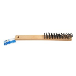 Hand Brush Steel 4 Row Wooden Handle