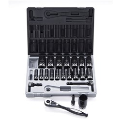 22 Piece 1/2 Drive 12-Point Imperial, Deep Socket Set