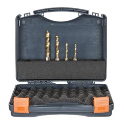 VersaDrive Spiral Flute Combi Drill Tap Set, 1/4, 5/16, 3/8, 1/2in UNC