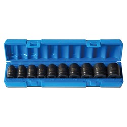 10 Piece 1/2 Drive 6-Point Imperial Standard Socket Set