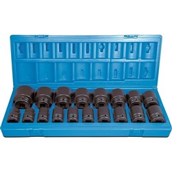 18 Pieces 3/4 Drive 6-Point Imperial Standard Socket Set