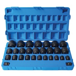 29 Pieces 3/4 Drive 6-Point Imperial Standard Socket Set