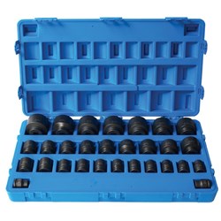 29 Pieces 3/4 Drive 6-Point Metric Standard Socket Set