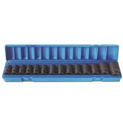 14 Pieces 1/2 Drive 6-Point Metric Standard Socket Set