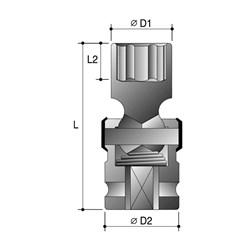 3/8" x  1/2" Drive 6-Point Imperial Standard Universal Impact Socket