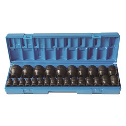 26 Pieces 1/2 Drive 12-Point Metric Standard Socket Set