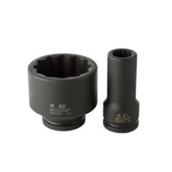 1/2" x 3/4" Drive 12-Point Imperial Standard Impact Socket