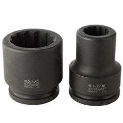 2-3/16" x 1-1/2" Drive 12-Point Imperial Standard Impact Socket