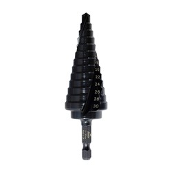 ThunderMax Step Drill Spiral Flute 6-30mm Metric 1/4in Impact Shank