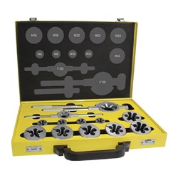 Alpha Die Set Metric Coarse Carbon M6-M24 12 Piece Metal Box