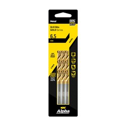 6.5mm Jobber Drill Bit - Gold Series 5 pce Trade Pack