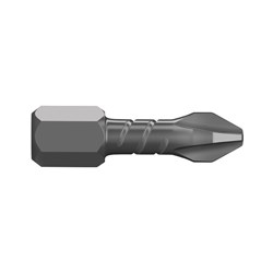 PH2 x 25mm Phillips Insert Bits ThunderzoneCard of 2