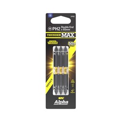 ThunderMax PH2 x 65mm Impact Double Ended Bit Carded | 3 Pack