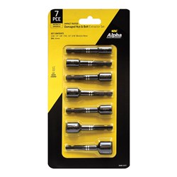 7pce | Alpha Damaged Nut & Bolt Extractor Set | 1/4in Hex Drive Met/Imp