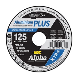 Alpha Aluminium Plus | 125 x 1.2mm Cutting Disc | 10 Pack