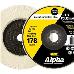 Felt Polishing Flap Disc 178mm Medium D5-H40 Bulk