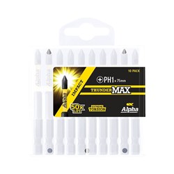 ThunderMax PH1 x 75mm Impact Power Bit Handipack (x10)