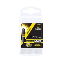 ThunderMax PH3 x 25mm Impact Insert Bit Handipack (x10)