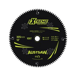 Austsaw Extreme: Wood with Nails Blade 305mm x 30 Bore x 100 T Thin Kerf