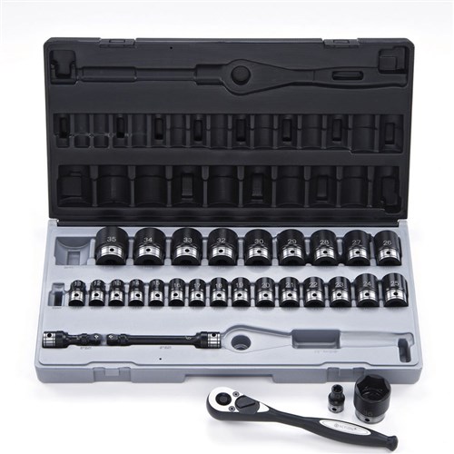 29 Piece 1/2 Drive 6-Point Metric, Standard Socket Set