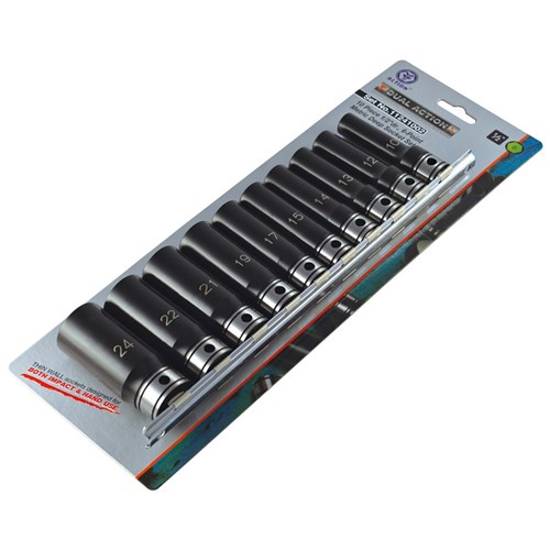 10 Piece 1/2 Drive 6-Point Metric, Deep Socket Set