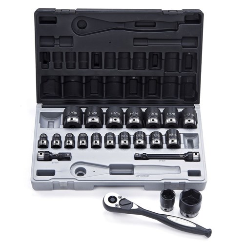 22 Piece 1/2 Drive 6-Point Imperial, Standard Socket Set