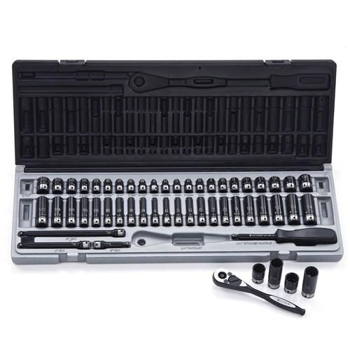 53 Piece 1/4 Drive 12-Point Metric & Imperial, Standard & Deep Socket Set