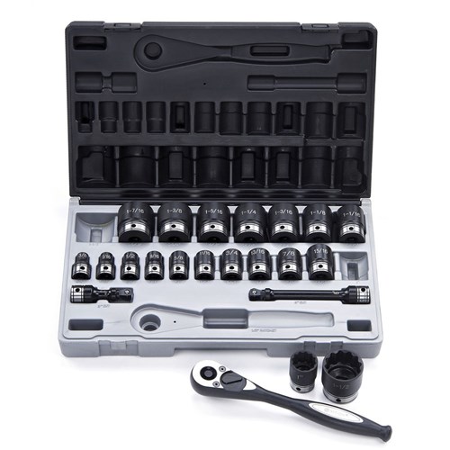 22 Piece 1/2 Drive 12-Point Imperial, Standard Socket Set