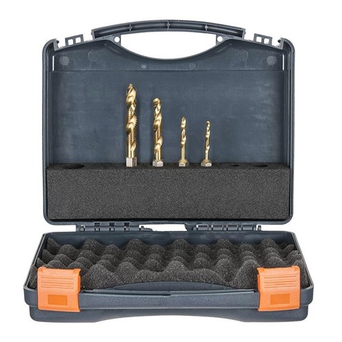 VersaDrive Spiral Flute Combi Drill Tap Set, 1/4, 5/16, 3/8, 1/2in UNC