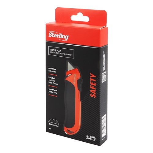 Sterling Triple Plus Auto-Retracting Utility Knife