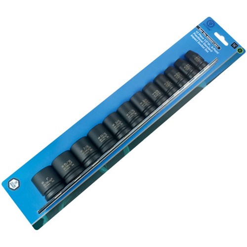 12 Piece 1/2 Drive 6-Point Imperial Standard Socket Set