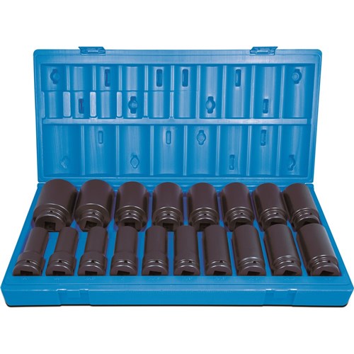 18 Pieces 3/4 Drive 6-Point Imperial Deep Socket Set