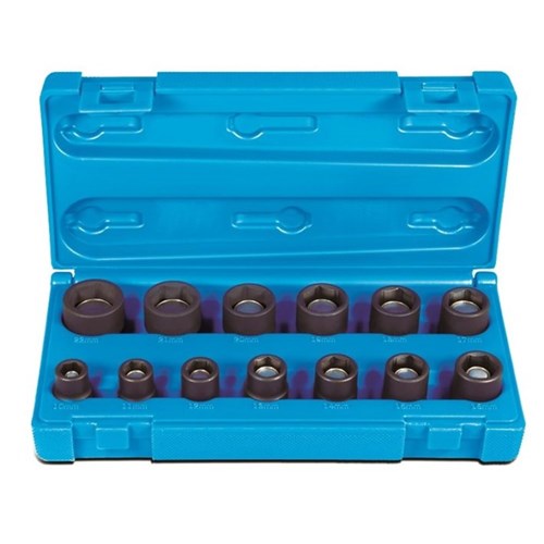 13 Piece 3/8 Drive 6-Point Metric Standard Magnetic Socket Set