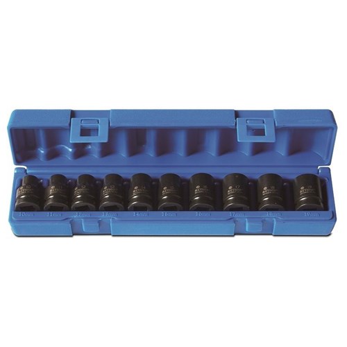 10 Pieces 1/2 Drive 6-Point Metric Standard Socket Set