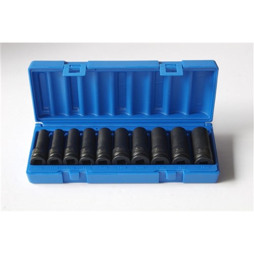 10 Pieces 1/2 Drive 6-Point Metric Deep Socket Set