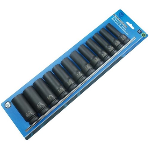 12 Pieces 1/2 Drive 6-Point Metric Deep Socket Set