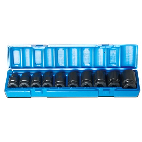 10 Pieces 1/2 Drive 6-Point Metric Standard Socket Set