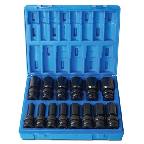 14 Piece 1/2 Drive Universal 6-Point Imperial Deep Socket Set