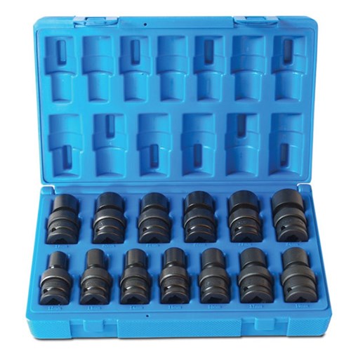 13 Piece 1/2 Drive Universal 6-Point Metric Standard Socket Set