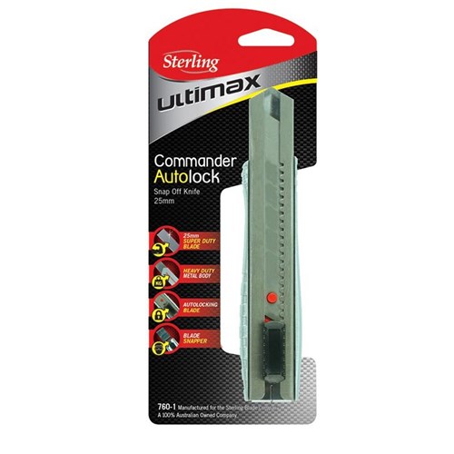 STERLING Commander 25mm Silver Metal Auto-lock Cutter