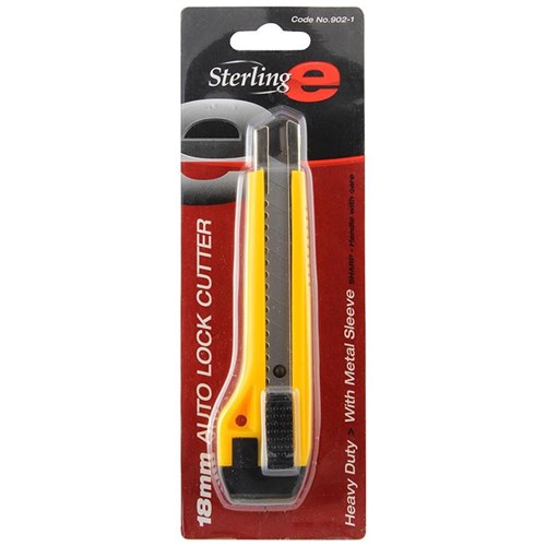 Yellow Auto-lock Cutter with Metal Insert 18mm