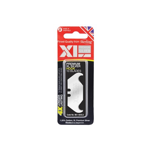 XL Premium Silver Hooked Blades (x10)