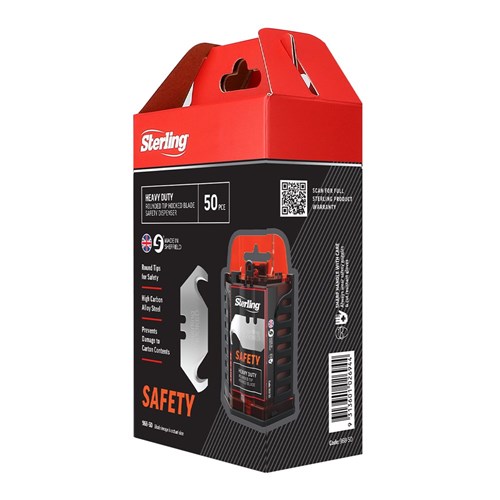Safety Heavy Duty Rounded Tip Hooked Blade Dispenser (x50)