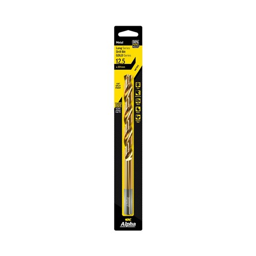 12.5mm Long Series Drill Bit - Gold Series (OAL 197mm)