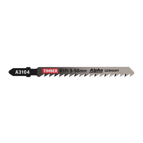 Alpha Jigsaw Blade | 6 TPI | 100mm | High Speed Cut | CV (x5)